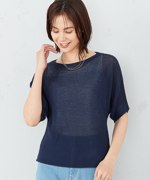 COMME CA ISM(コムサイズム)の「MADE IN JAPAN 和紙ニット(ニット/セーター・レディース・ミント/ネイビー/ライラック・MEDIUM/LARGE)」の17枚目の写真