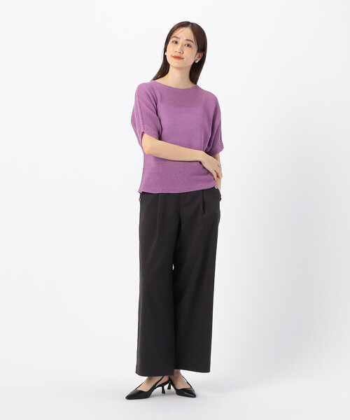 COMME CA ISM(コムサイズム)の「MADE IN JAPAN 和紙ニット(ニット/セーター・レディース・ミント/ネイビー/ライラック・MEDIUM/LARGE)」の18枚目の写真