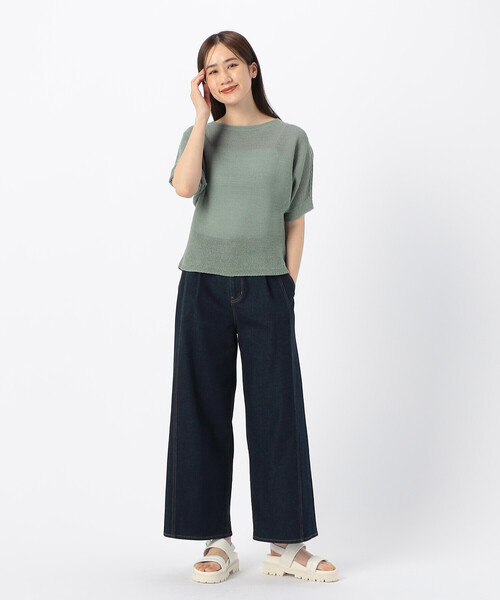 COMME CA ISM(コムサイズム)の「MADE IN JAPAN 和紙ニット(ニット/セーター・レディース・ミント/ネイビー/ライラック・MEDIUM/LARGE)」の5枚目の写真