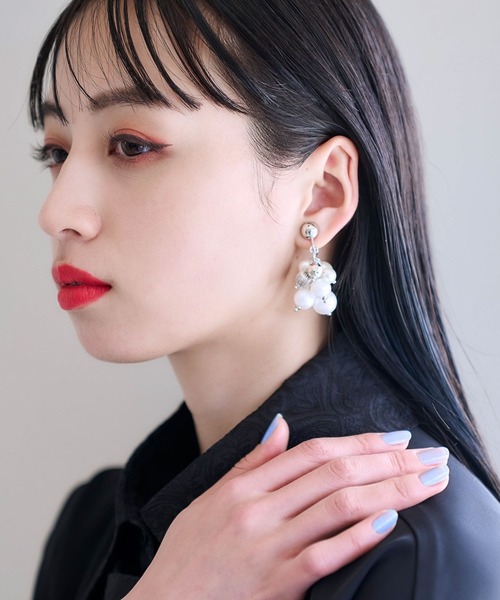 HARE（ハレ）の「パールミックスイヤリング(HARE)（イヤリング・レディース・ホワイト・FREE）」の3枚目の写真