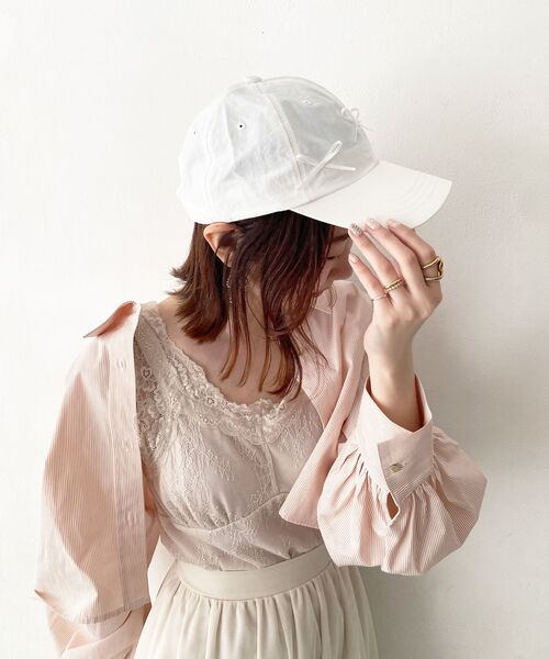 MAJESTIC LEGON（マジェスティックレゴン）の「プチリボンCAP（キャップ・レディース・ブラック/ピンク/オフホワイト・FREE）」の6枚目の写真