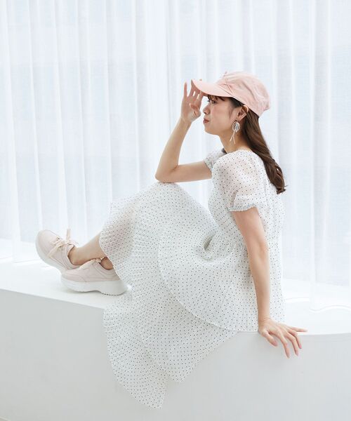 MAJESTIC LEGON（マジェスティックレゴン）の「プチリボンCAP（キャップ・レディース・ブラック/ピンク/オフホワイト・FREE）」の7枚目の写真