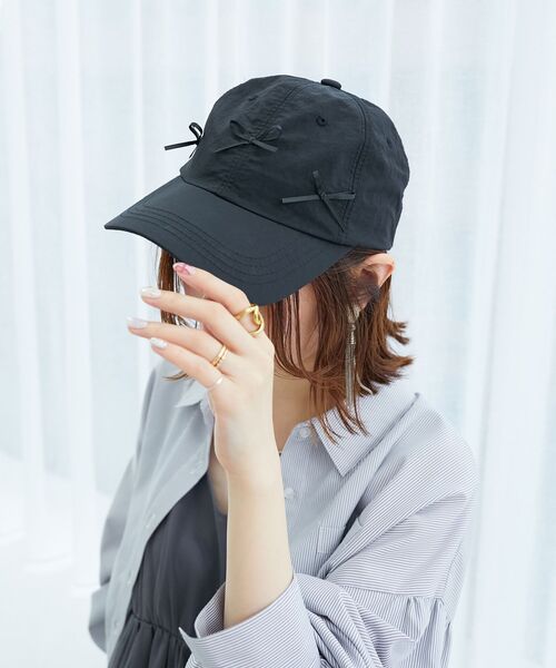 MAJESTIC LEGON（マジェスティックレゴン）の「プチリボンCAP（キャップ・レディース・ブラック/ピンク/オフホワイト・FREE）」の11枚目の写真
