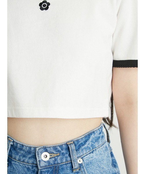 LILY BROWN（リリーブラウン）の「【LILY BROWN×MARY QUANT】シェルステッチクロップドTシャツ（Tシャツ/カットソー・レディース・ピンク/ブルー/ブラック/ホワイト・FREE）」の10枚目の写真