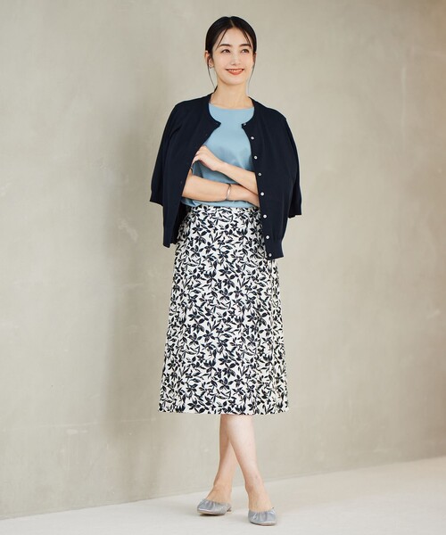 【セール】【接触冷感】コットンスムース 刺繍スリーブ カットソー（Tシャツ/カットソー）｜J.PRESS Ladies（J.プレス レディス）