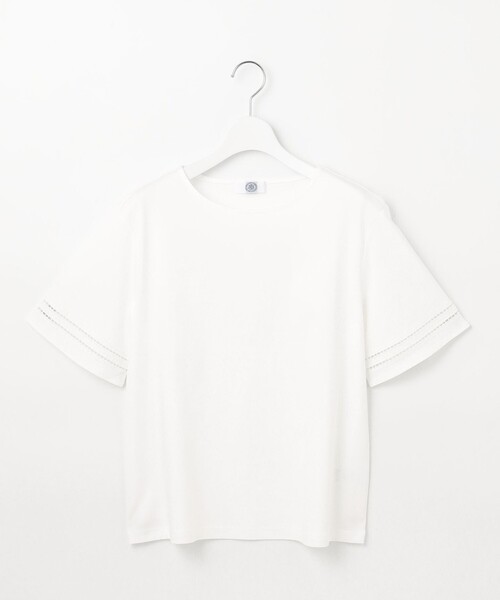 【セール】【接触冷感】コットンスムース 刺繍スリーブ カットソー（Tシャツ/カットソー）｜J.PRESS Ladies（J.プレス レディス）