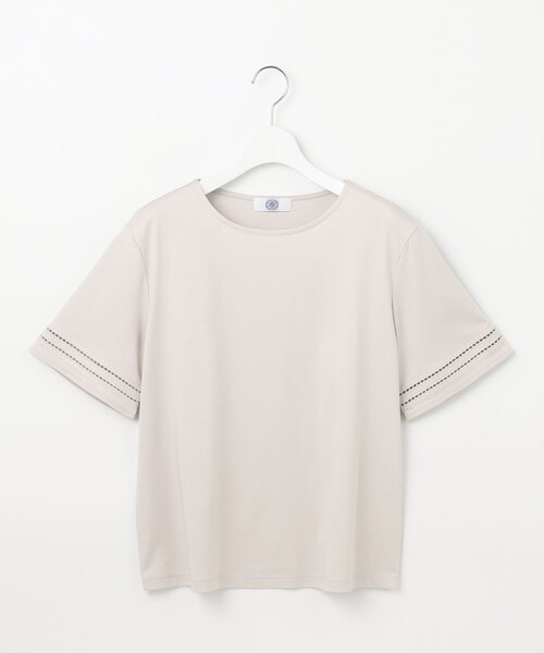 【セール】【接触冷感】コットンスムース 刺繍スリーブ カットソー（Tシャツ/カットソー）｜J.PRESS Ladies（J.プレス レディス）