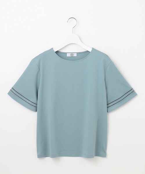 【セール】【接触冷感】コットンスムース 刺繍スリーブ カットソー（Tシャツ/カットソー）｜J.PRESS Ladies（J.プレス レディス）