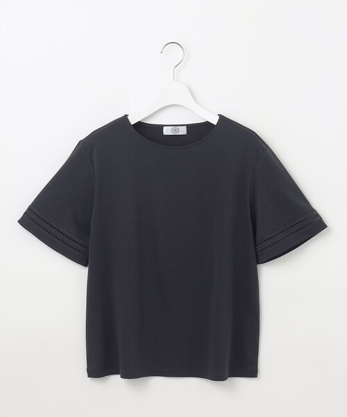 【セール】【接触冷感】コットンスムース 刺繍スリーブ カットソー（Tシャツ/カットソー）｜J.PRESS Ladies（J.プレス レディス）