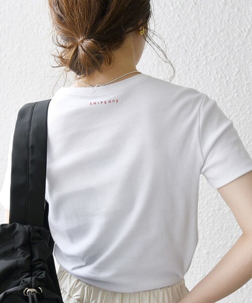 PETIT BATEAU（プチバトー）の「【SHIPS any別注】PETIT BATEAU:〈洗濯機可能〉PARIS プリント コンパクト TEE（Tシャツ/カットソー・レディース・ホワイト/ピンク/ネイビー・ONE SIZE）」の10枚目の写真