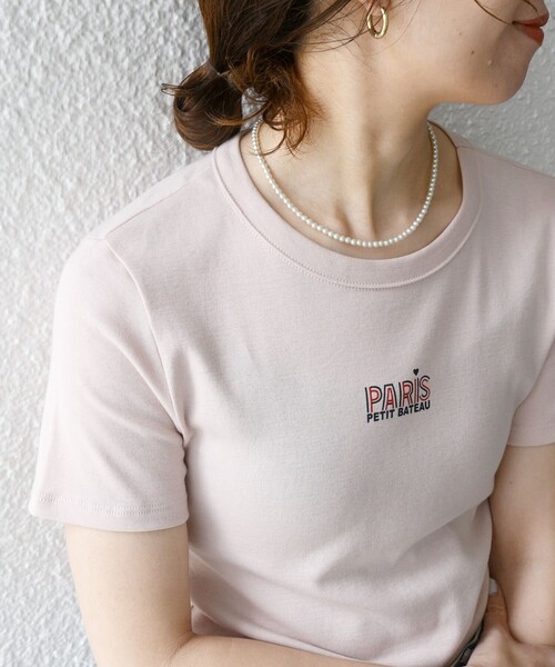 PETIT BATEAU (プチバトー) 婦人TOPS (PARIS) SHIPS any別注】PETIT BATEAU:〈洗濯機可能〉PARIS プリント