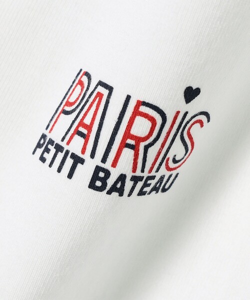 PETIT BATEAU（プチバトー）の「【SHIPS any別注】PETIT BATEAU:〈洗濯機可能〉PARIS プリント コンパクト TEE（Tシャツ/カットソー・レディース・ホワイト/ピンク/ネイビー・ONE SIZE）」の4枚目の写真