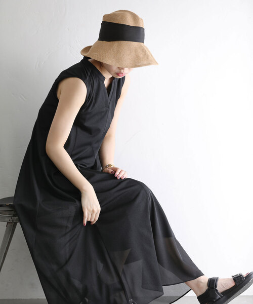 La TOTALITE（ラトータリテ）の「【ODDS/オッズ】リボンハット（ハット・レディース・ベージュ/ブラック・FREE）」の4枚目の写真