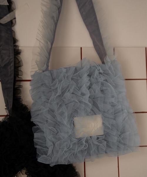 mideal(マイディール)の「tull one shoulder bag / チュールワンショルダーバッグ(ショルダーバッグ・レディース・ブラック/ブルーグレー・FREE)」の6枚目の写真