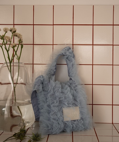 mideal(マイディール)の「tull one shoulder bag / チュールワンショルダーバッグ(ショルダーバッグ・レディース・ブラック/ブルーグレー・FREE)」の7枚目の写真