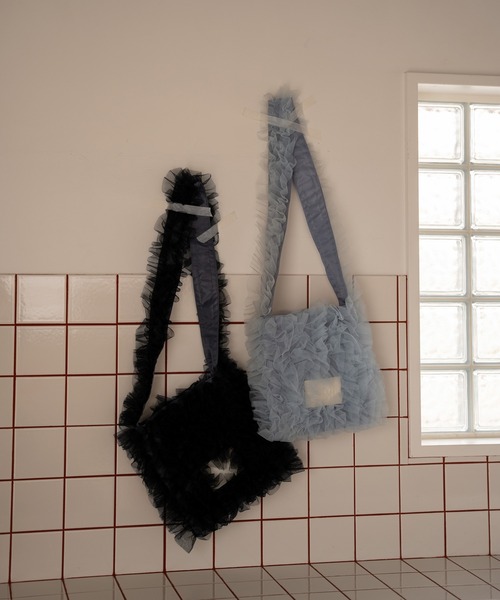 mideal(マイディール)の「tull one shoulder bag / チュールワンショルダーバッグ(ショルダーバッグ・レディース・ブラック/ブルーグレー・FREE)」の10枚目の写真