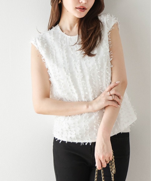 AMELY(エミリー)の「リボンフリンジセットアップ(セットアップ・レディース・ブラック/ホワイト・M/L)」の6枚目の写真