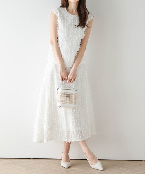 AMELY(エミリー)の「リボンフリンジセットアップ(セットアップ・レディース・ブラック/ホワイト・M/L)」の3枚目の写真