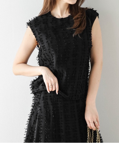 AMELY(エミリー)の「リボンフリンジセットアップ(セットアップ・レディース・ブラック/ホワイト・M/L)」の9枚目の写真