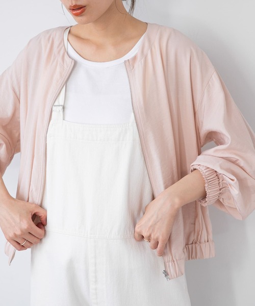 URBAN RESEARCH Sonny Label（アーバンリサーチサニーレーベル）の「ライトギャザージップブルゾン（ブルゾン・レディース・ベージュ/ネイビー/ピンク・FREE）」の3枚目の写真
