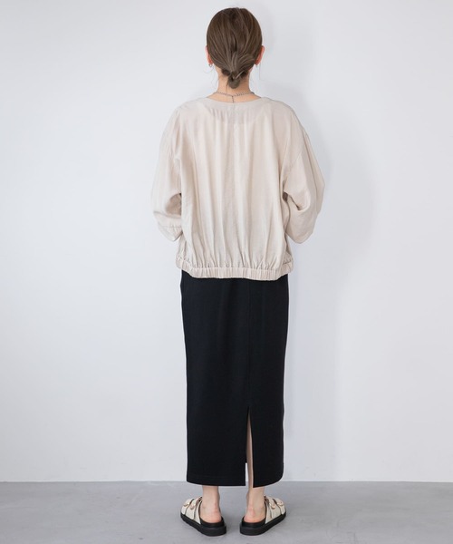 URBAN RESEARCH Sonny Label（アーバンリサーチサニーレーベル）の「ライトギャザージップブルゾン（ブルゾン・レディース・ベージュ/ネイビー/ピンク・FREE）」の11枚目の写真