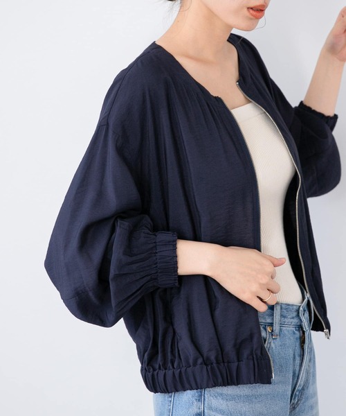 URBAN RESEARCH Sonny Label（アーバンリサーチサニーレーベル）の「ライトギャザージップブルゾン（ブルゾン・レディース・ベージュ/ネイビー/ピンク・FREE）」の14枚目の写真