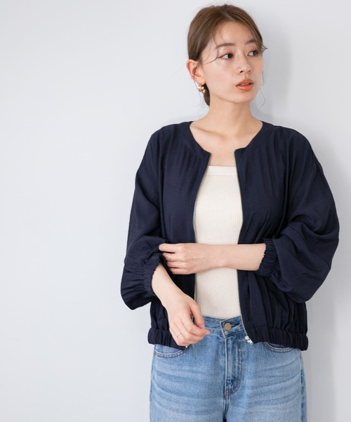 URBAN RESEARCH Sonny Label（アーバンリサーチサニーレーベル）の「ライトギャザージップブルゾン（ブルゾン・レディース・ベージュ/ネイビー/ピンク・FREE）」の15枚目の写真