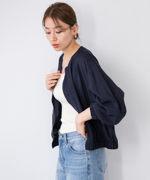 URBAN RESEARCH Sonny Label（アーバンリサーチサニーレーベル）の「ライトギャザージップブルゾン（ブルゾン・レディース・ベージュ/ネイビー/ピンク・FREE）」の16枚目の写真