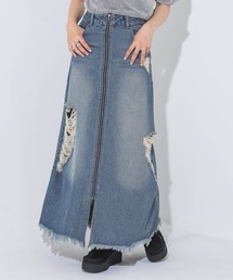 JEANASIS | クラッシュデニムZIPスカート/125304(スカート)