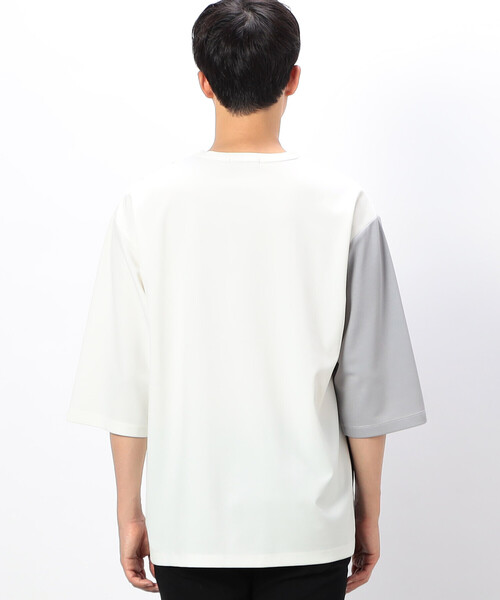 COMME CA ISM（コムサイズム）の「７分袖 カラーブロック パッチワークＴシャツ（Tシャツ/カットソー・メンズ・ホワイト/ブラック/カーキ・MEDIUM/LARGE/X-LARGE）」の17枚目の写真