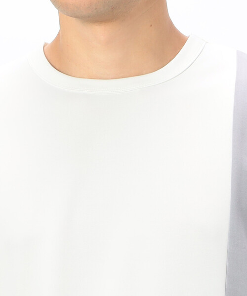 COMME CA ISM（コムサイズム）の「７分袖 カラーブロック パッチワークＴシャツ（Tシャツ/カットソー・メンズ・ホワイト/ブラック/カーキ・MEDIUM/LARGE/X-LARGE）」の18枚目の写真