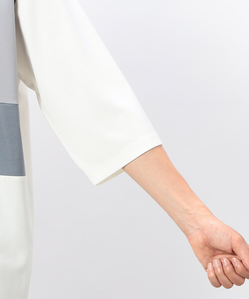 COMME CA ISM（コムサイズム）の「７分袖 カラーブロック パッチワークＴシャツ（Tシャツ/カットソー・メンズ・ホワイト/ブラック/カーキ・MEDIUM/LARGE/X-LARGE）」の19枚目の写真