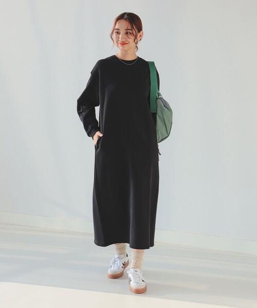 B:MING by BEAMS（ビーミングバイビームス）の「袖フォルム 裏毛 ワンピース（ワンピース・レディース・ホワイト系その他5/チャコールグレー/ブラック・MEDIUM/SMALL）」の13枚目の写真