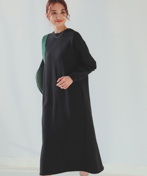 B:MING by BEAMS（ビーミングバイビームス）の「袖フォルム 裏毛 ワンピース（ワンピース・レディース・ホワイト系その他5/チャコールグレー/ブラック・MEDIUM/SMALL）」の15枚目の写真