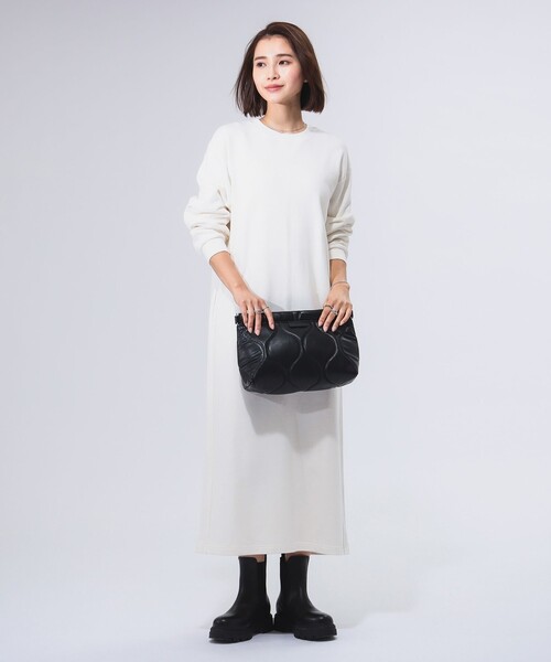 B:MING by BEAMS（ビーミングバイビームス）の「袖フォルム 裏毛 ワンピース（ワンピース・レディース・ホワイト系その他5/チャコールグレー/ブラック・MEDIUM/SMALL）」の17枚目の写真