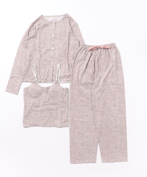 ammy.(エイミードット)の「【 ammy. / エイミードット 】 3点セット セットアップ ルームウェア / キャミソール トップス パンツ(ルームウェア/パジャマ・レディース・ブルーグレー/スモークピンク・LARGE/X-LARGE)」の5枚目の写真