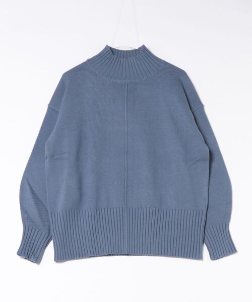 ROPE' PICNIC(ロペピクニック)の「センターラインミドル丈ハイネックニットプルオーバー/帯電防止・洗濯機OK・リンクコーデ(ニット/セーター・レディース・ライトグレー/レッド/キナリ/ブラック/ブルー系その他4/ブルー系その他5/ブルー系その他6・38)」の1枚目の写真