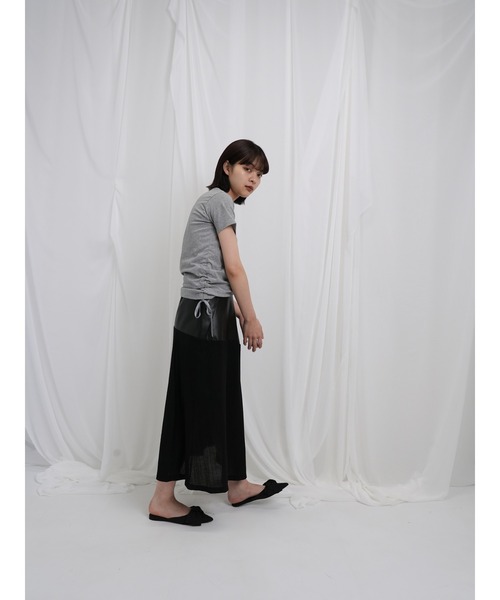 Enewd nina（エニュードニーナ）の「【ZOZO限定】リボン ドロー Tシャツ トップス カットソー 半袖 ギャザー（Tシャツ/カットソー・レディース・ホワイト/ブラック/グレー・FREE）」の20枚目の写真