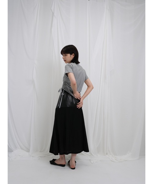 Enewd nina（エニュードニーナ）の「【ZOZO限定】リボン ドロー Tシャツ トップス カットソー 半袖 ギャザー（Tシャツ/カットソー・レディース・ホワイト/ブラック/グレー・FREE）」の21枚目の写真
