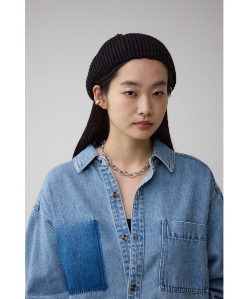AZUL by moussy(アズールバイマウジー)の「ニットベレー帽(ハンチング/ベレー帽・レディース・ブラック/グレー・FREE)」の16枚目の写真