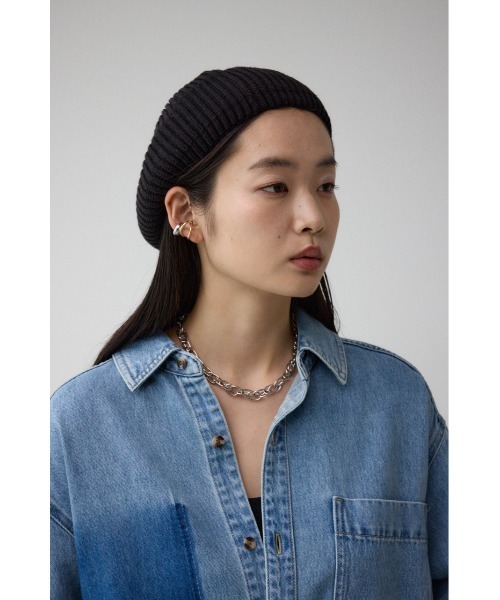 AZUL by moussy(アズールバイマウジー)の「ニットベレー帽(ハンチング/ベレー帽・レディース・ブラック/グレー・FREE)」の15枚目の写真