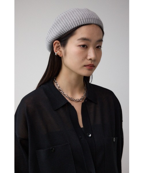 AZUL by moussy(アズールバイマウジー)の「ニットベレー帽(ハンチング/ベレー帽・レディース・ブラック/グレー・FREE)」の9枚目の写真