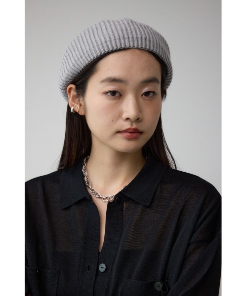 AZUL by moussy(アズールバイマウジー)の「ニットベレー帽(ハンチング/ベレー帽・レディース・ブラック/グレー・FREE)」の8枚目の写真
