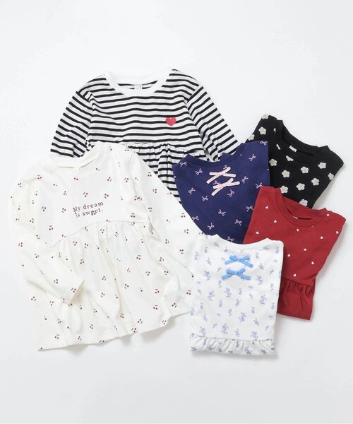 apres les cours（アプレレクール）の「7days Style/ペプラムTシャツ（Tシャツ/カットソー・キッズ・レッド/その他2/ネイビー/ブラック/アイボリー/オフホワイト・80/90/100/110/120/130/140）」の10枚目の写真