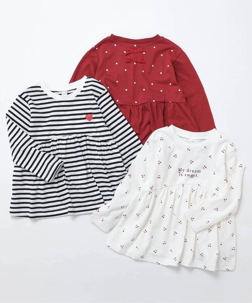 apres les cours（アプレレクール）の「7days Style/ペプラムTシャツ（Tシャツ/カットソー・キッズ・レッド/その他2/ネイビー/ブラック/アイボリー/オフホワイト・80/90/100/110/120/130/140）」の11枚目の写真