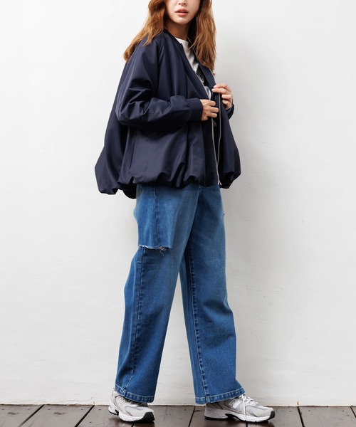 mili an deni(ミリアンデニ)の「ダメージストレートパンツ(デニムパンツ・レディース・ブラック/サックスブルー/ブルー・M)」の21枚目の写真