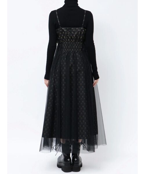 CALNAMUR(カルナムール)の「ジャガードシアーレイヤードドレス(ワンピース・レディース・ブラック/ネイビー・SMALL/MEDIUM)」の9枚目の写真