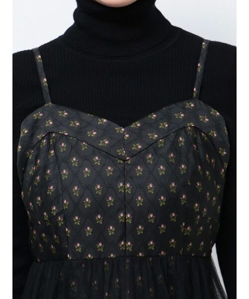 CALNAMUR(カルナムール)の「ジャガードシアーレイヤードドレス(ワンピース・レディース・ブラック/ネイビー・SMALL/MEDIUM)」の10枚目の写真