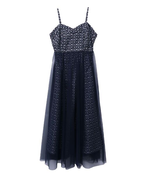 CALNAMUR(カルナムール)の「ジャガードシアーレイヤードドレス(ワンピース・レディース・ブラック/ネイビー・SMALL/MEDIUM)」の17枚目の写真