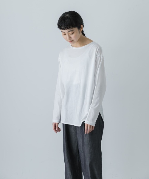 かぐれ（カグレ）の「シフォン天竺カットソー（Tシャツ/カットソー・レディース・ライトブルー/オフホワイト/グレー・FREE）」の8枚目の写真